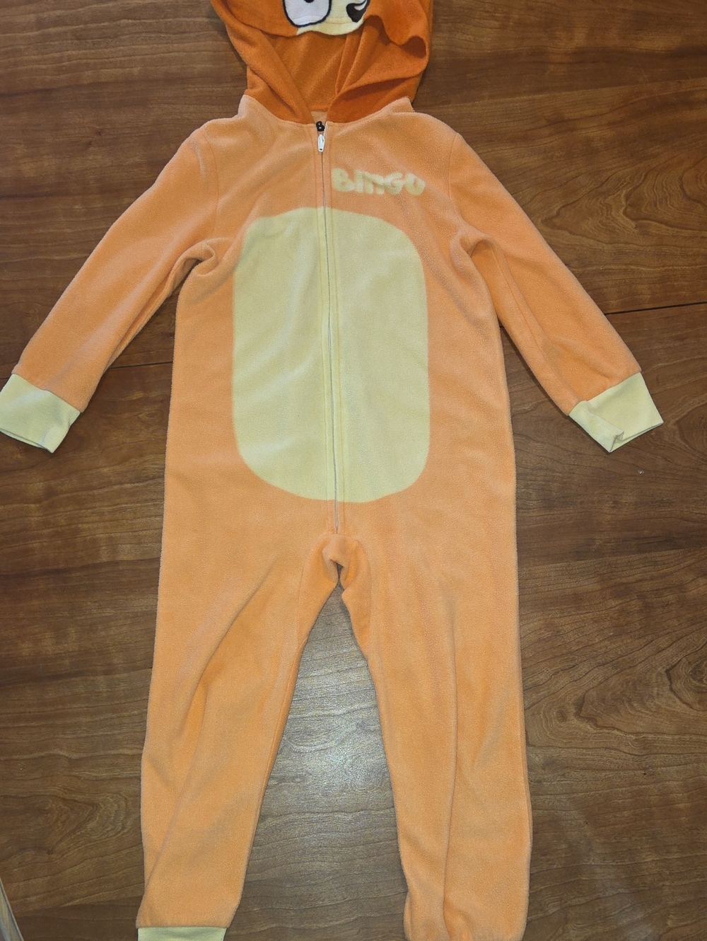 Kids Orange and Cream 'Bingo' Hooded One-Piece
